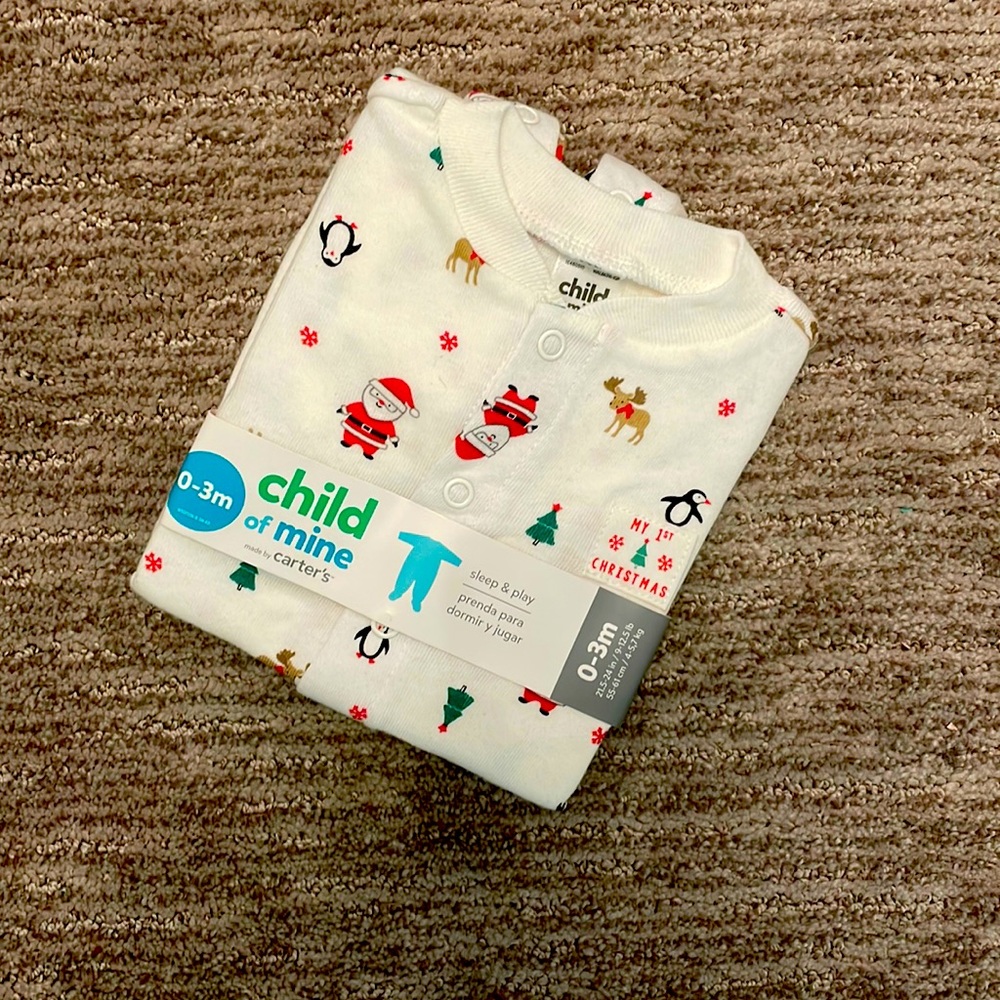 0-3 month My 1st Christmas pajama set. Never worn.